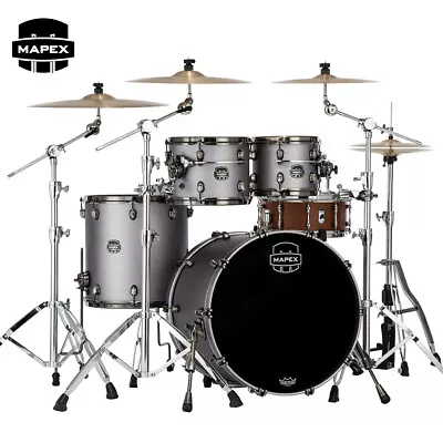 Mapex Saturn Evolution Rock Maple 4-Piece Shell Pack Gun Metal Grey SE529XMBPG • $2579