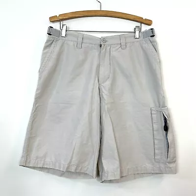 Quiksilver Vintage Shorts Men 34 Cargo Pockets Adjustable Waist Beige *READ* • $16.99