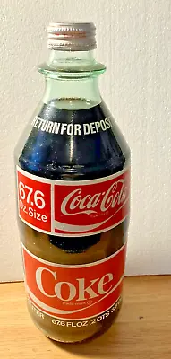 VINTAGE 2 LITER COKE COCA-COLA BOTTLE FULL & SEALED 1970's ERA  67.6 Oz • $45