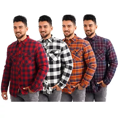 New Mens Padded Quilted Lined Shirt Lumberjack Fleece Jacket Flannel Warm Work • £16.85