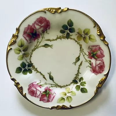 Gorgeous J. POUYAT LIMOGES FRANCE Saucer Plate Flowers GOLD DECORATED • $24