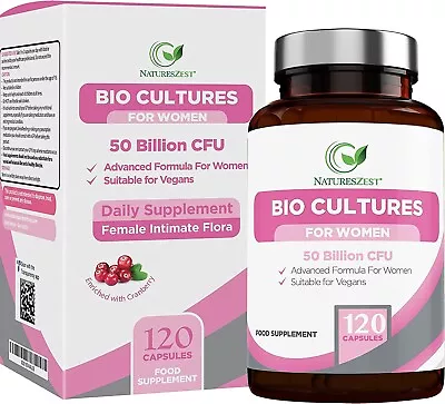 Probiotics For Women 50 Billion CFU With Prebiotics And Cranberry 120 Vegan Caps • £24.95
