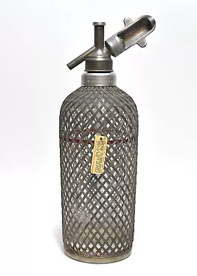 Vintage 1925 Seltzer Bottle Co2 With Metal Mesh Netting • $69.99