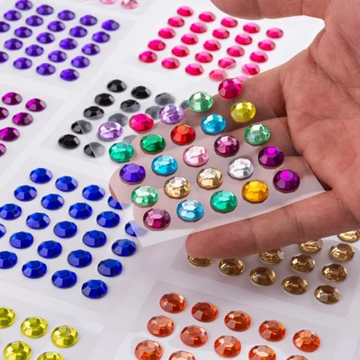 £2.19 • Buy 10mm 25PCS DOTS ROUND Self - Adhesive Diamante Individual Gem Sticker Card Craft