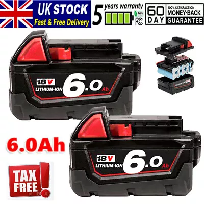 2X For Milwaukee Genuine M18 48-11-1852 M18B6 Extended Capacity Lithium Battery • £32.99