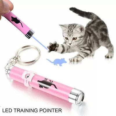 Funny LED Creative Cat Mouse Pointer Pink Laser Rod Key Ring Activity Toy Bright • $5.69