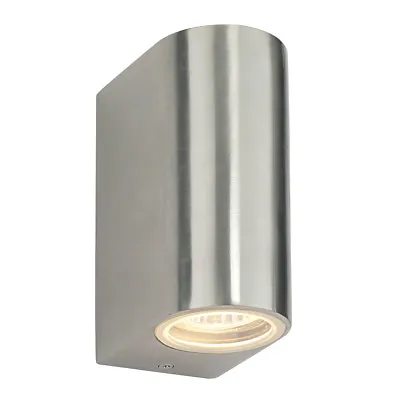 £15.96 • Buy DORON Silver Up & Down GU10 Wall Light - Outdoor Garden - Waterproof IP44