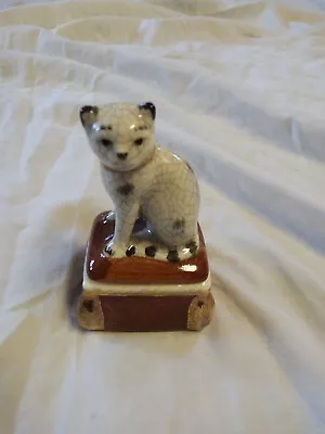 Vintage 1981 Fitz & Floyd Spotted Cat Trinket Box Staffordshire Reproduction • $18.75
