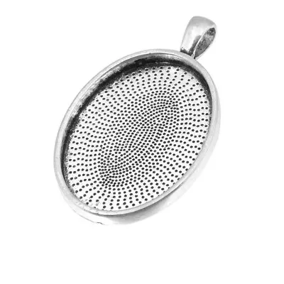 £2.15 • Buy 5 Tibetan Silver Pendant 50 X 32mm Cabochon Cameo 30 X 40 Mm Setting No Glass 7b