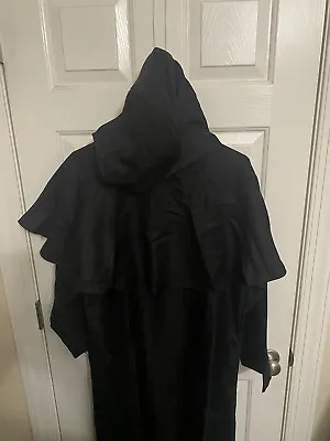 Grim Reaper Halloween Costume Adult Death Black Robe Detachable Hood MED NWOT • $40