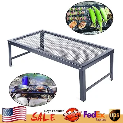 Campfire Grill Fire Pit Cooking Grate Bbq Rack Griddle Plate Folding W/ Legs NEW • $31