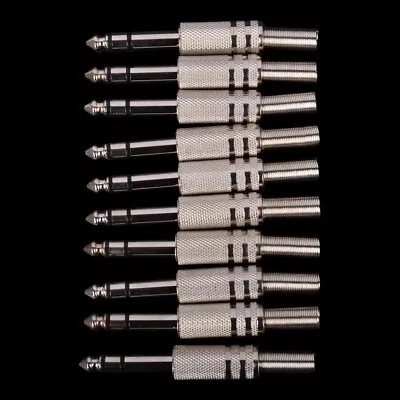 10 Pack 1/4  Male Stereo Audio Cable Jack Connector Plugs For TRS Audio   • $7.99