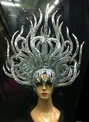 Da NeeNa H105 Showgirl Vegas Darkness Witch Devil Princess Headdress • $321.38