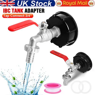 IBC Tank Adapter Connector S60X6 To Garden Tap With 3/4  Hose Fitting Fuel Water • £6.89