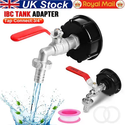 IBC Tank Adapter Connector To Garden Tap With 3/4  Hose Fitting Faucet Valve UK • £8.59