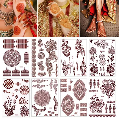 Waterproof Temporary Tattoo Stickers Body Lace Henna Mandala Flash Fake Tattoos • £2.83