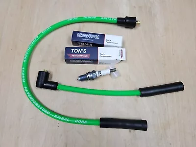 Ton's 10mm Green Iridium Spark Plug & Wires Harley Touring Sportster XL 86-03 • $35.99