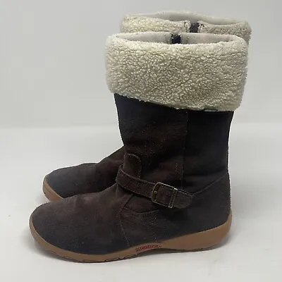 Merrell Mimosa Harvest Boots Youth Big Girl 5 Brown Suede Sherpa 200g Zip Winter • $24.99