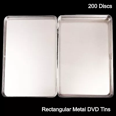 200 X Rectangular Metal Aluminium Silver Ultra Multi Storage Case CD DVD Tins • £858.99