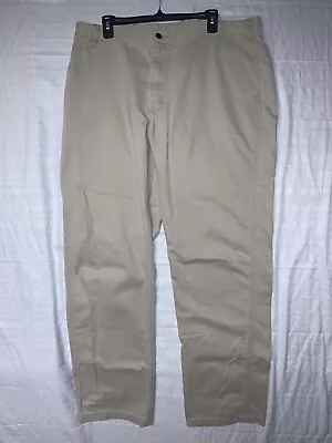 Carhartt Men 38x34 Khaki Field Work Pants Tan Relaxed Rugged 100095-285 B181 • $19.99