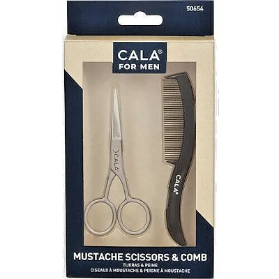 Cala For Men Deluxe Mustache Trimmer Kit Scissors And Comb • $7.99