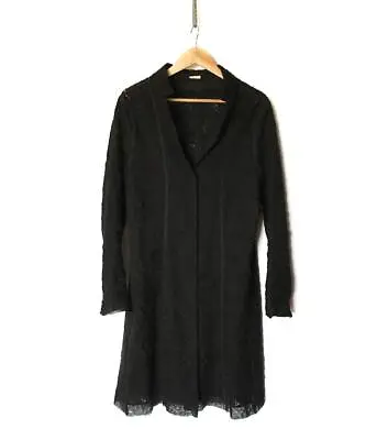 $79 • Buy Annette Gortz Women's Wool Linen Blend Lace Coat Long Jacket Black Size 42