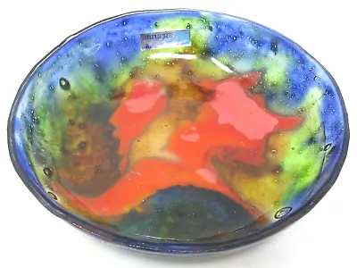 Nahariya Glass Small Multi-color Fused Glass Bowl Handmade Israel Andreas Meyer • $15.99