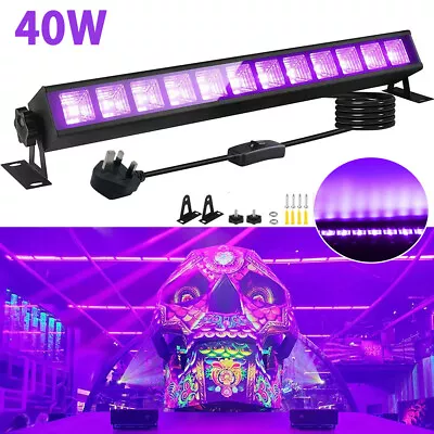 UV LED Black Light Bar 40W 385-400nm Ultraviolet Tube Lamp Glow Party Bar Deocr • £23.75