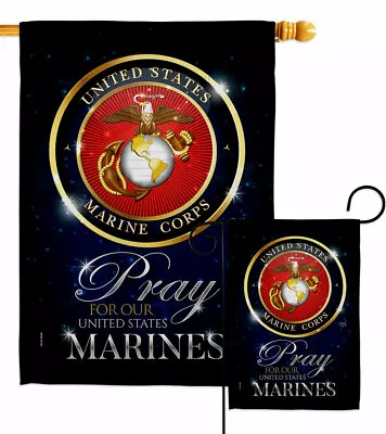 Pray United States Marines Garden Flag Armed Forces Marine Corps Yard Banner • $38.95