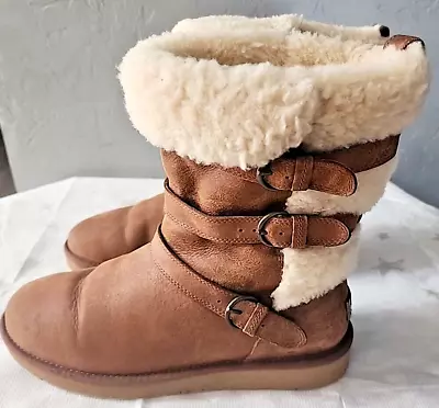 Ugg Women's Brown Becket 1005380 Mid Calf Pull On Winter Snow Boot Size US 10 • $33.99