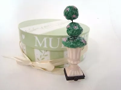 Mud Pie Porcelain Hinged Box - Hydrangea Topiary Trinket Treasure Box • $12.95