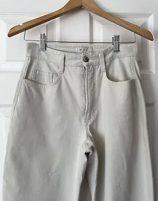 £4.25 • Buy MAC Stretch Jeans High Waisted Loose/baggy Fit Cream 28 Inch Waist Approx Size 8