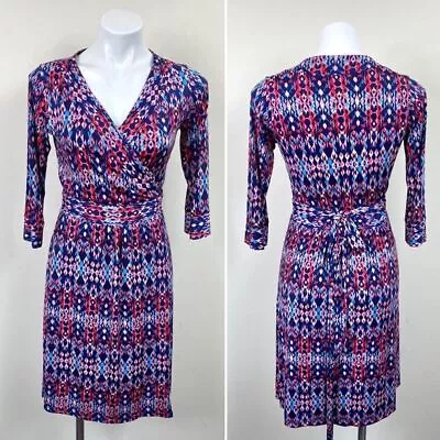 Melissa Masse Tribal Ikat Geometric Wrap Dress • $35