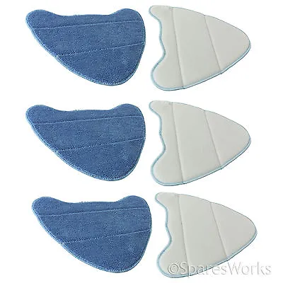 6 X VAX Total Home Master Plus + Steam Mop Microfibre Washable Covers Pads NEW • £13.89