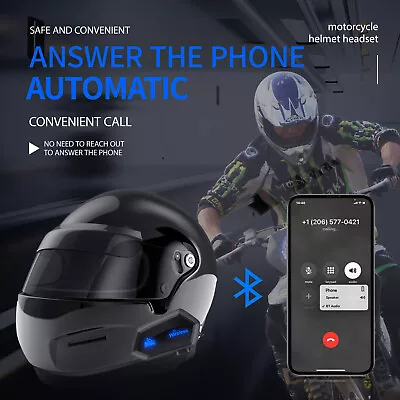 Motorcycle Helmet Headset Wireless Bluetooth 5.0 Headphone Speaker Hands Free  • $25.99