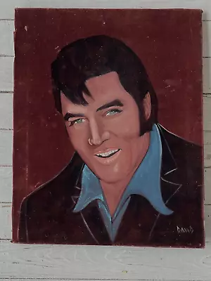 Vintage Velvet Elvis Painting Portrait 16  X 20  • $125