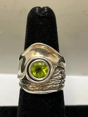 Hagit Gorali Peridot Lady's Sterling Silver Stone Ring 925 56.72g Size-6 • $104.49