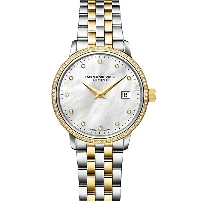 Raymond Weil $1995 Womens 91 Diamonds Two-tone Mop Toccota Watch 5988-sps-97081 • $467.99