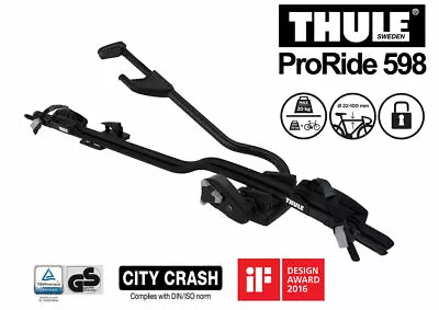 Thule BLACK Proride 598002 RRP$429 Aluminium Roof Mount Bike Rack Upto 20kgs • $399