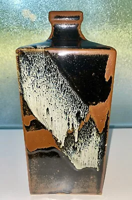 Japanese Mingei Mashiko Ware Iron Rust Tenmoku Bottle Vase 9.5”H • $1695