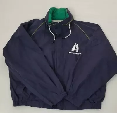 Vintage Nautica 90s Jacket Mens Blue World Sailing Americas Cup 92 Spellout • $27.84