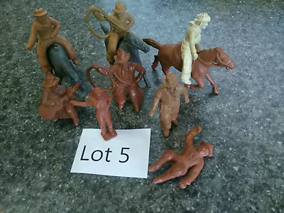 8 Chubby Cowboys And 3 Chubby Horses Marx 1950s Figures Western Town Ranch Lot 5 • $61