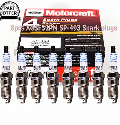 8pcs Motorcraft Platinum Spark Plugs OEM SP493 AGSF32PM For Ford 4.6L 5.4L V8 • $20.99