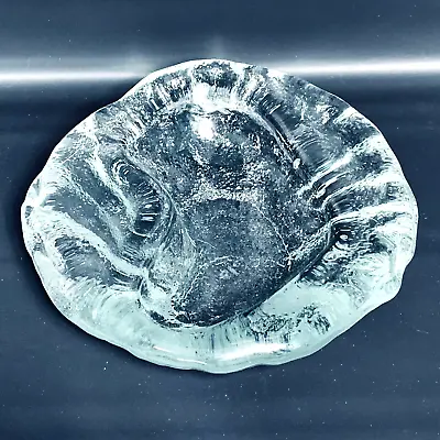 BLENKO CRYSTAL BOWL TRINKET DISH Glass Ice Jewelry Marked Christmas Ashtray • $34.91