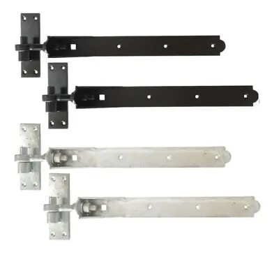 Adjustable Gate Hinges Heavy Duty Hook And Band Garden Shed Door In Galv & Black • £18.50