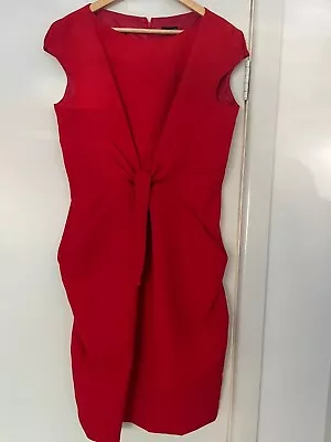 Carla Zampatti Red Formal Cocktail Evening Pencil Dress Size M 12 • $60