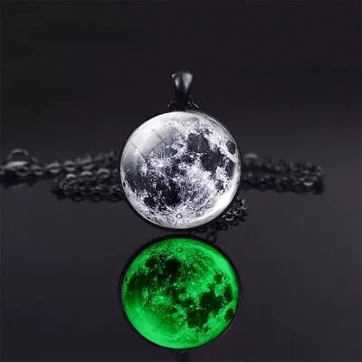 Moon Luminous Planet Necklace Pendant Jewelry Ornament Decors Craft Pendants 1pc • $10.09