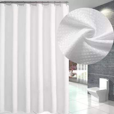 Waffle Weave Fabric Shower Curtain Liner Heavy Duty Waterproof White 72''x72'' • $20.49