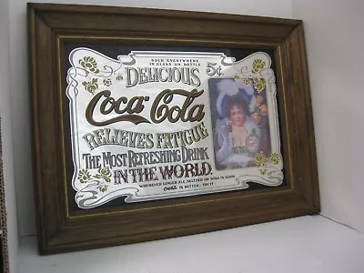 Vtg. Advertising Reproduction Framed Coca-cola 5 Cents Mirror Approx. 23  X 17  • $29.99