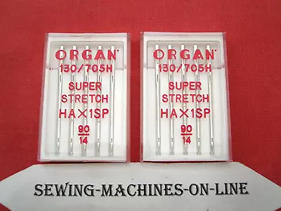 2 Packs Organ Super Stretch Sewing Machine Needles 90/14 Brother/janome/silver • £4.45